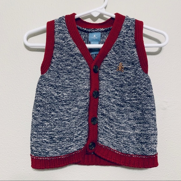 GAP Other - ❗️SALE {Baby Gap} Gray Sweater Vest w/ Red Trim